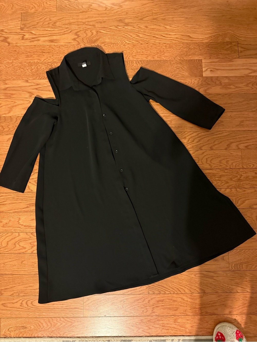 Alfani Black Cold-Shoulder Shirt Dress